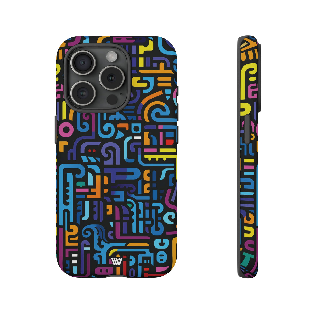 Tough Phone Case Dual-Layer Impact Resistant NEON GLYPHS