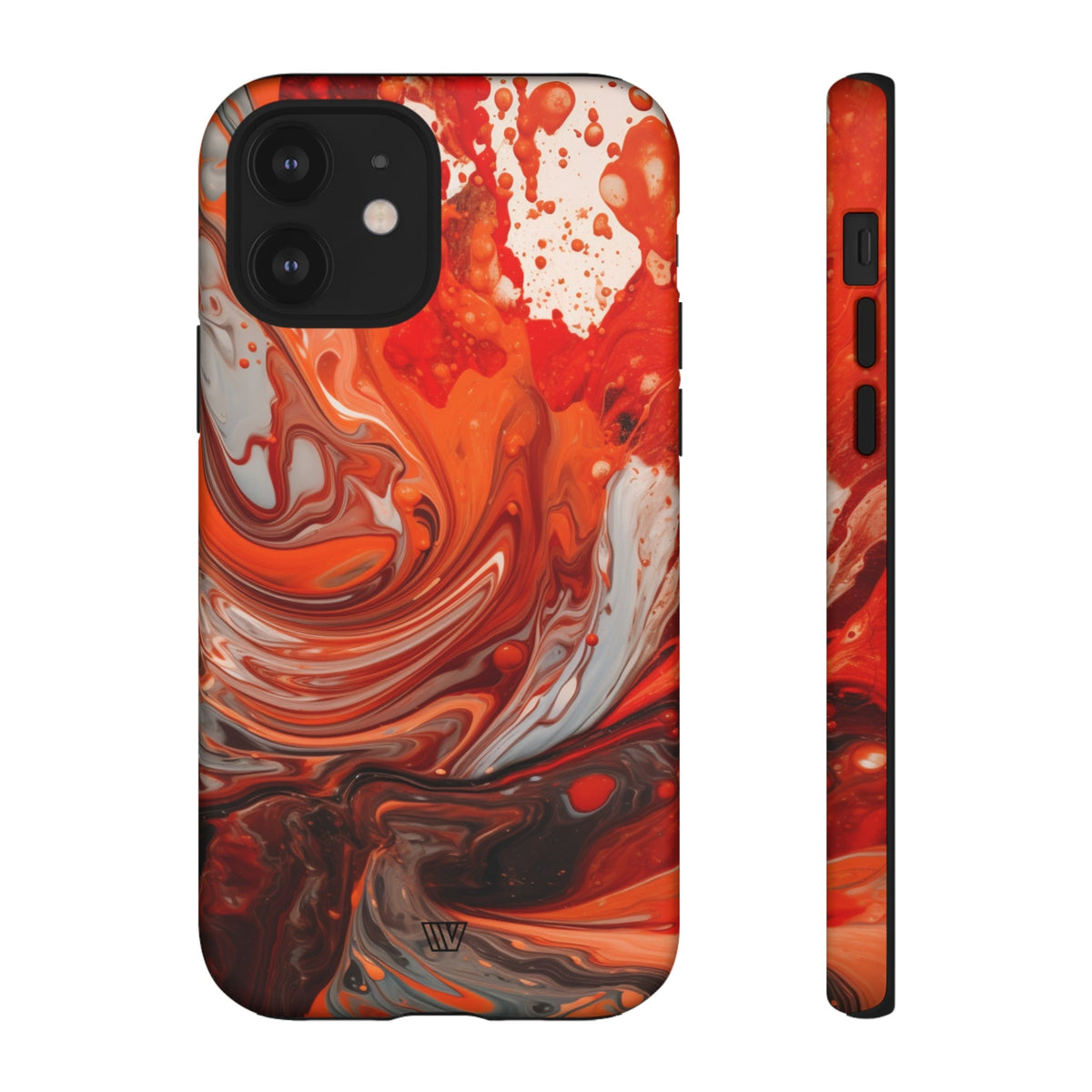 White Fire Paint Swirl Tough Phone Case