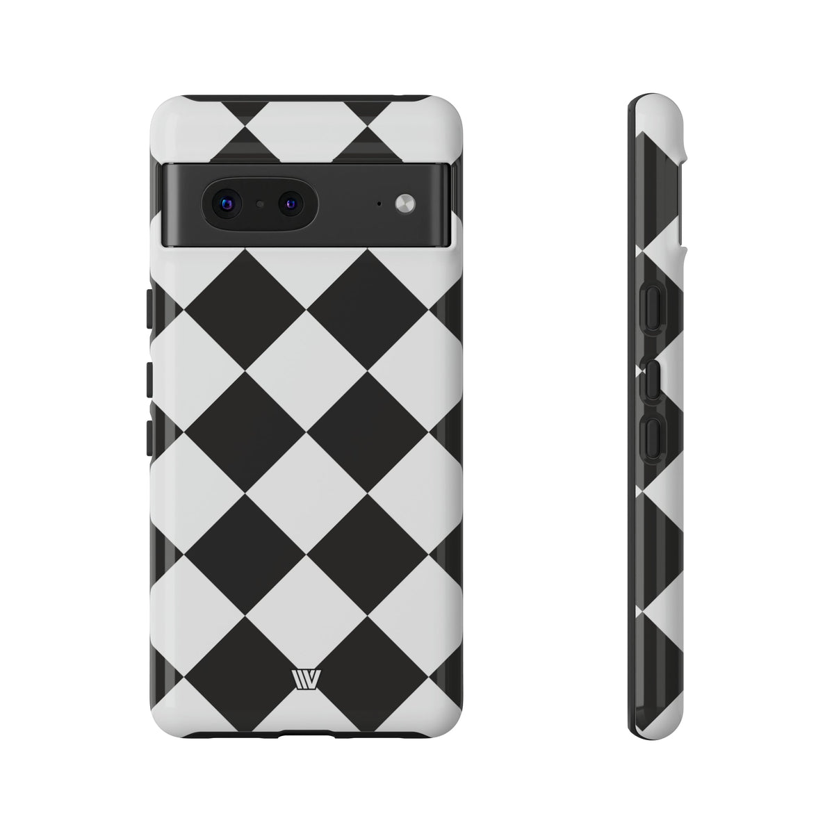 Black & White Diamond Tough Phone Case Dual-layer Protection