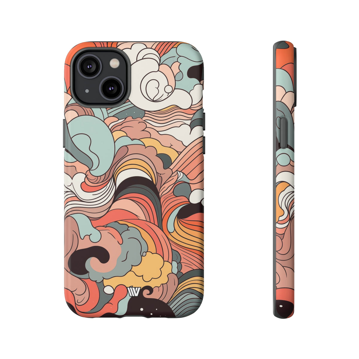 Abstract Doodle Clouds Tough Phone Case