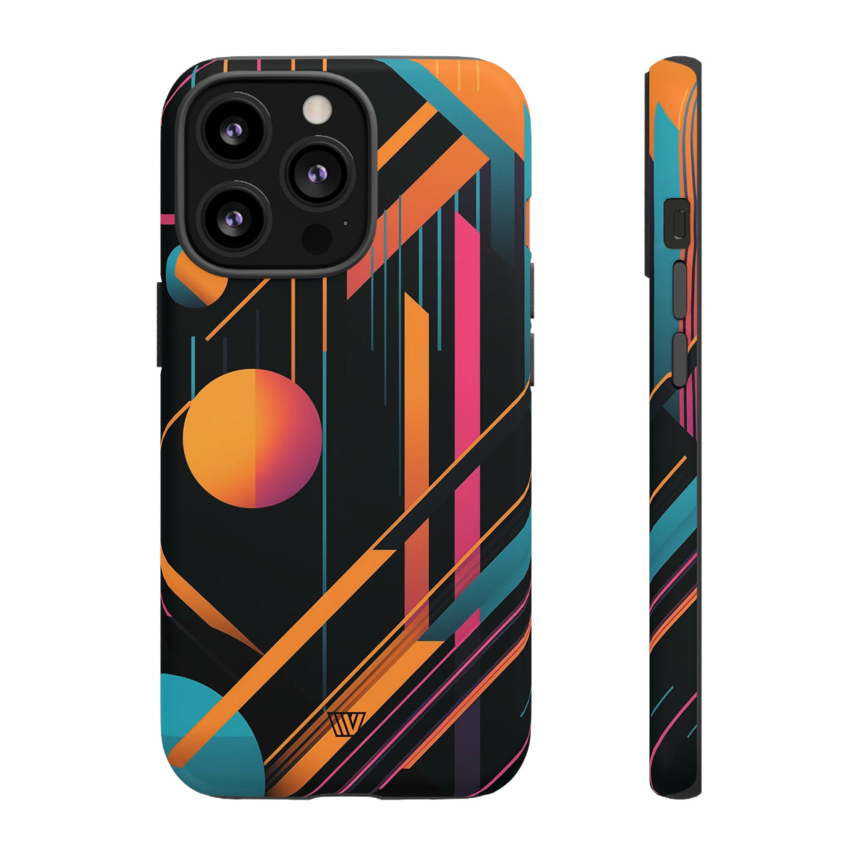 Tough Phone Case Dual-Layer Impact Resistant BOLD RETRO LINES