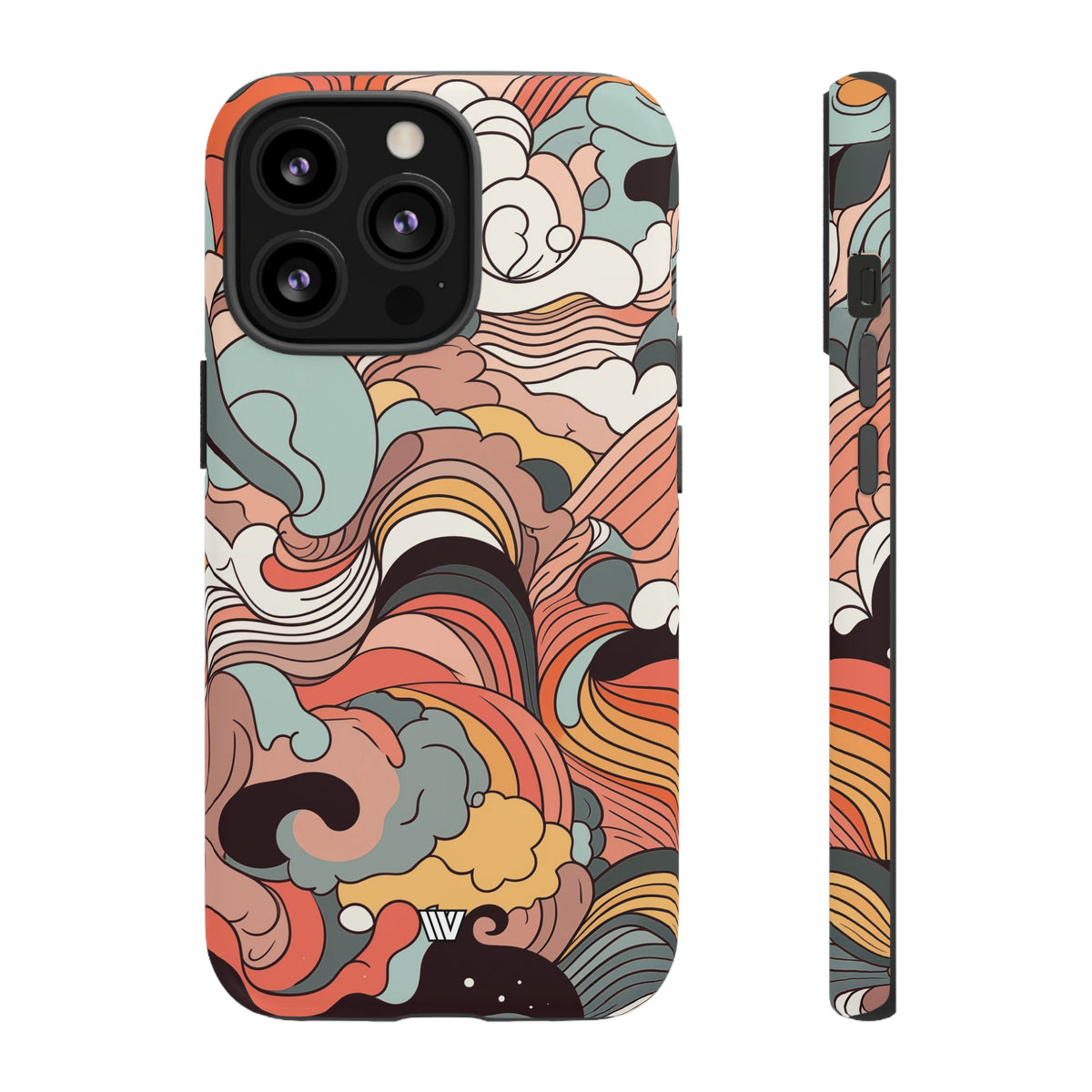 Abstract Doodle Clouds Tough Phone Case
