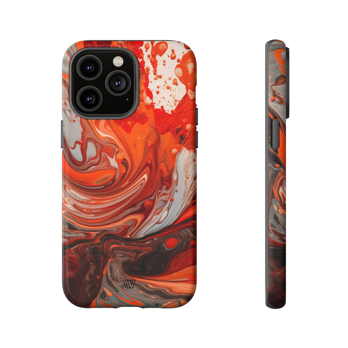 White Fire Paint Swirl Tough Phone Case