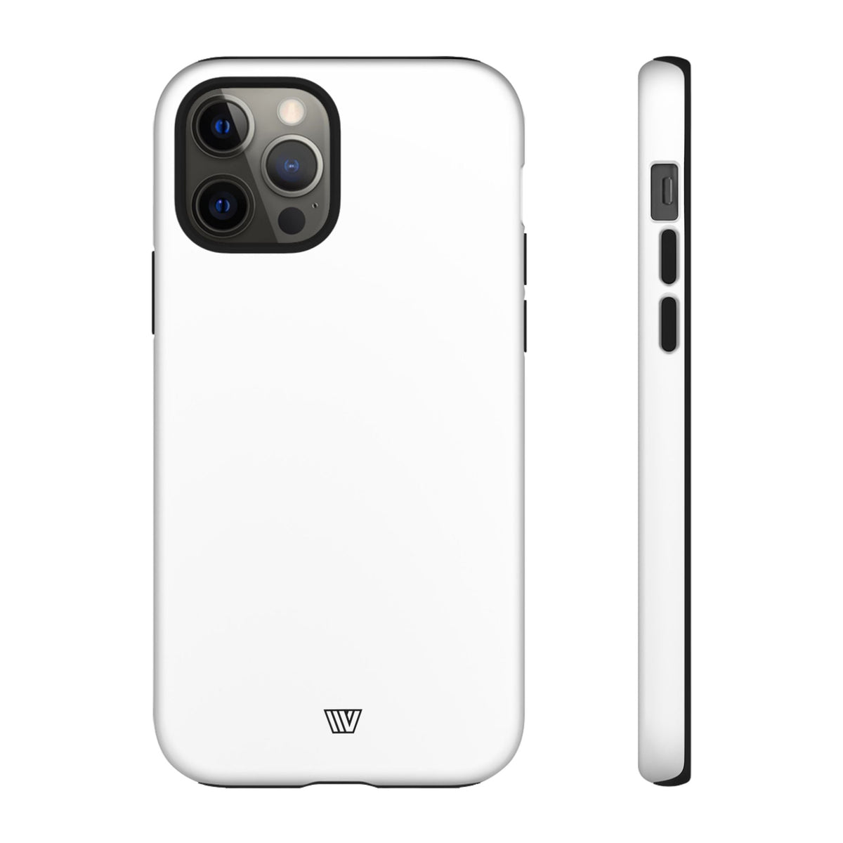 All White Tough Phone Case Protective Dual-Layer Polycarbonate Shell