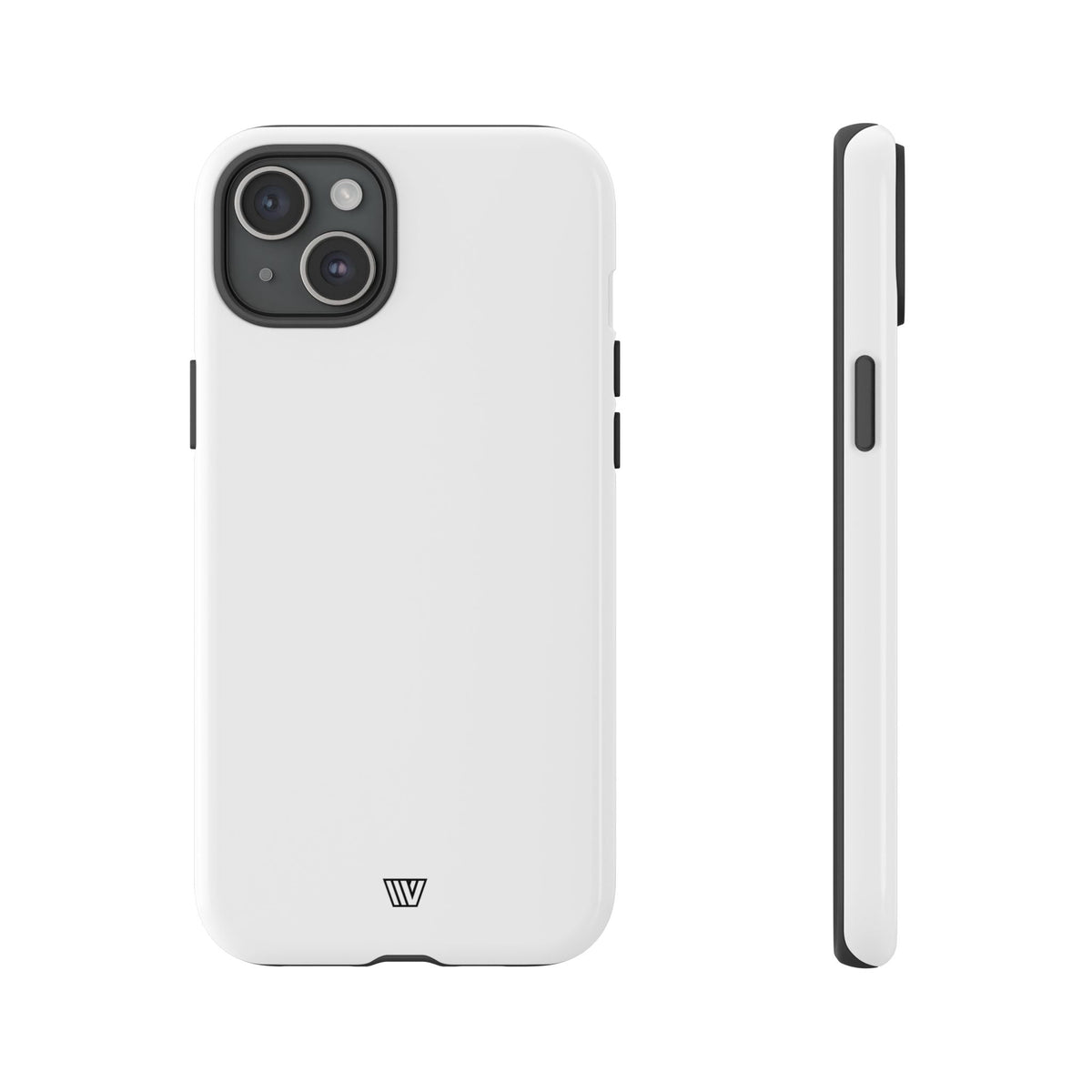 All White Tough Phone Case Protective Dual-Layer Polycarbonate Shell