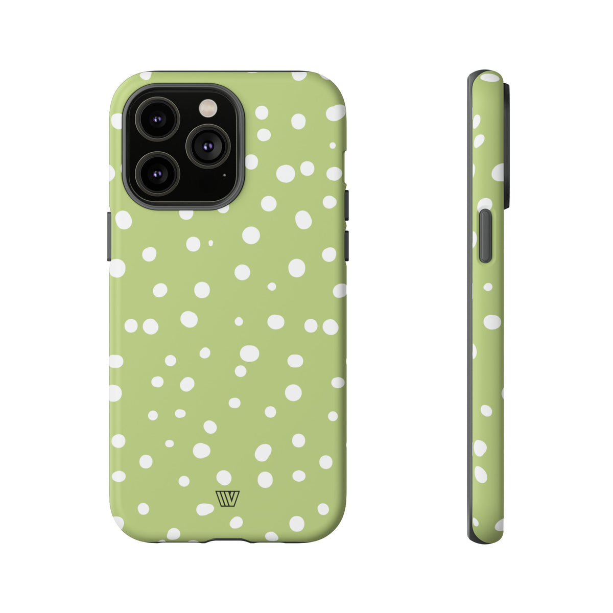 Tough Phone Case Dual-Layer Protection PALE OLIVE DOTS