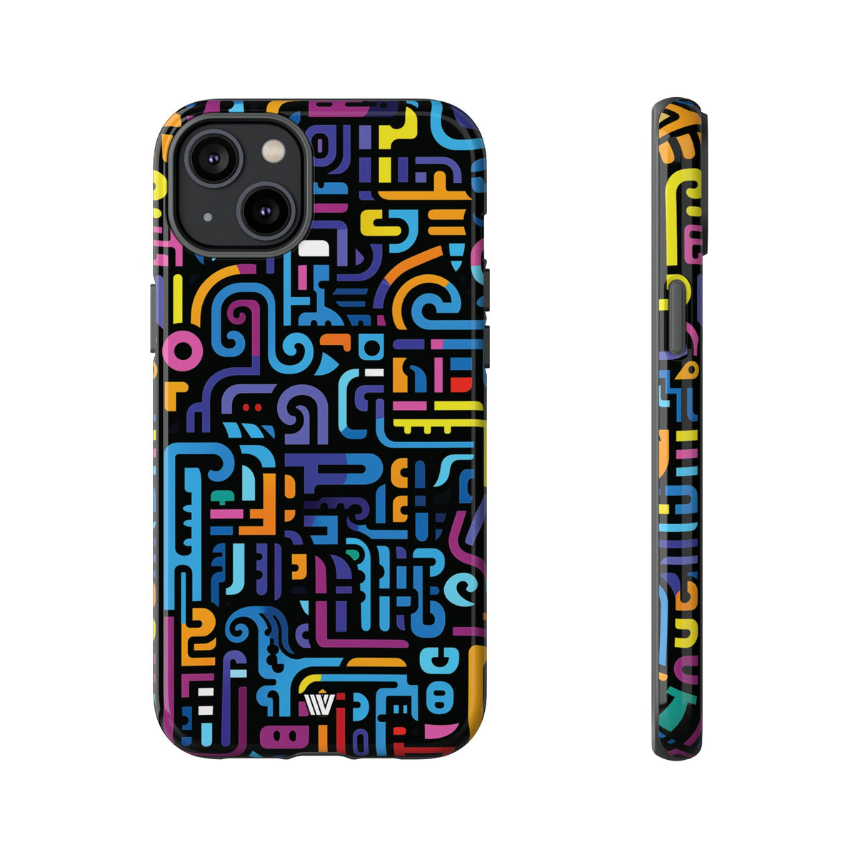 Tough Phone Case Dual-Layer Impact Resistant NEON GLYPHS