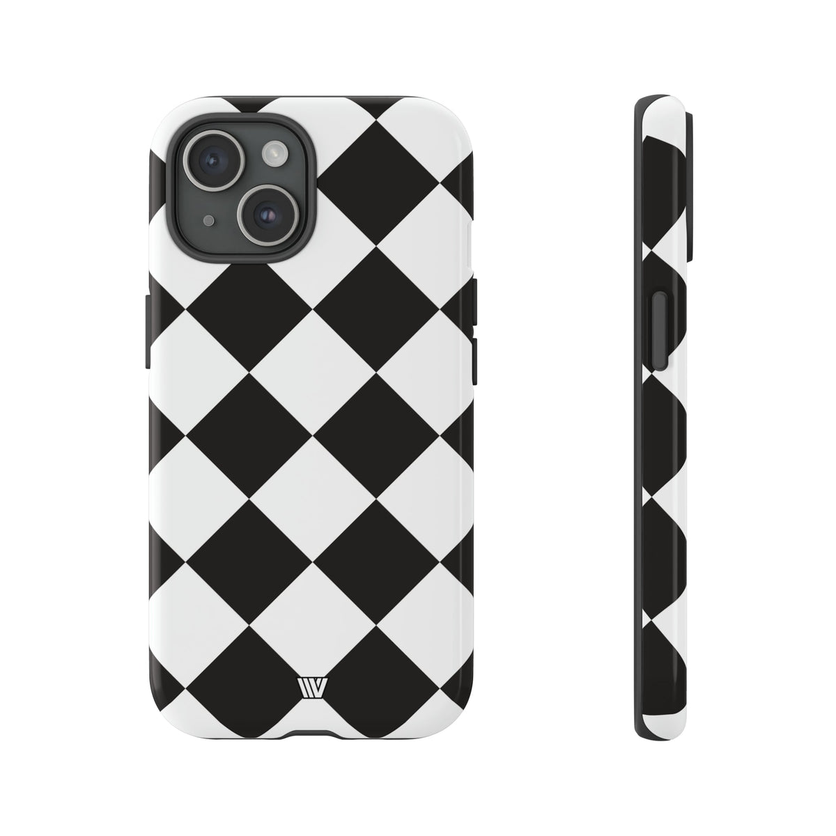 Black & White Diamond Tough Phone Case Dual-layer Protection