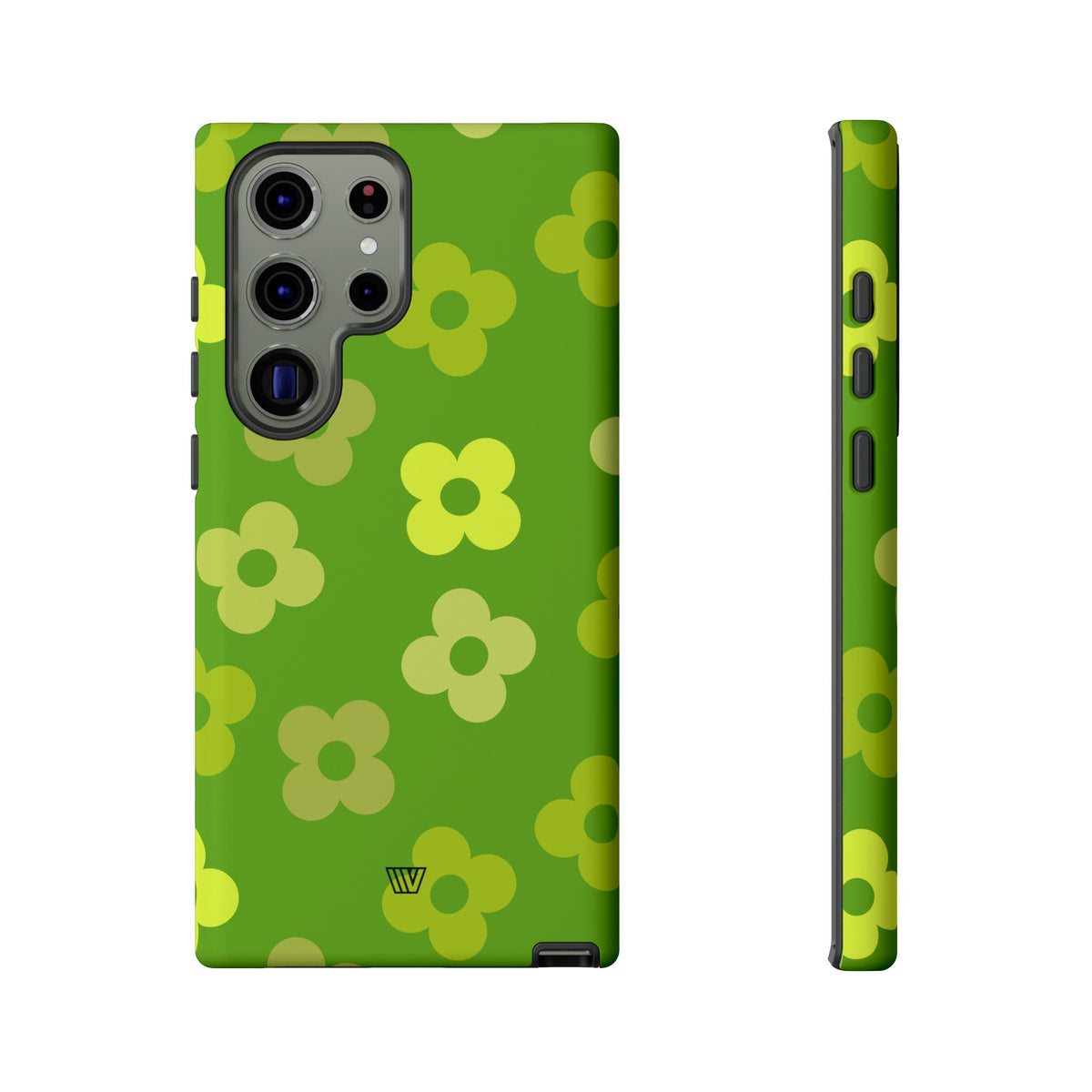 Green Retro Flowers Tough Phone Case