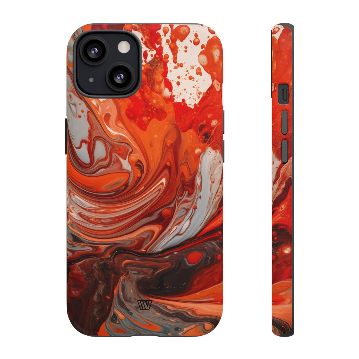 White Fire Paint Swirl Tough Phone Case