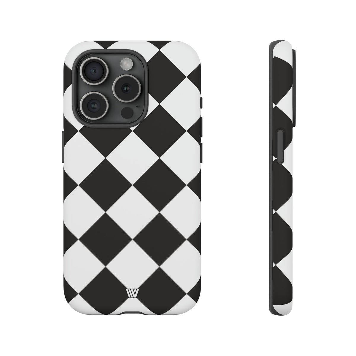 Black & White Diamond Tough Phone Case Dual-layer Protection