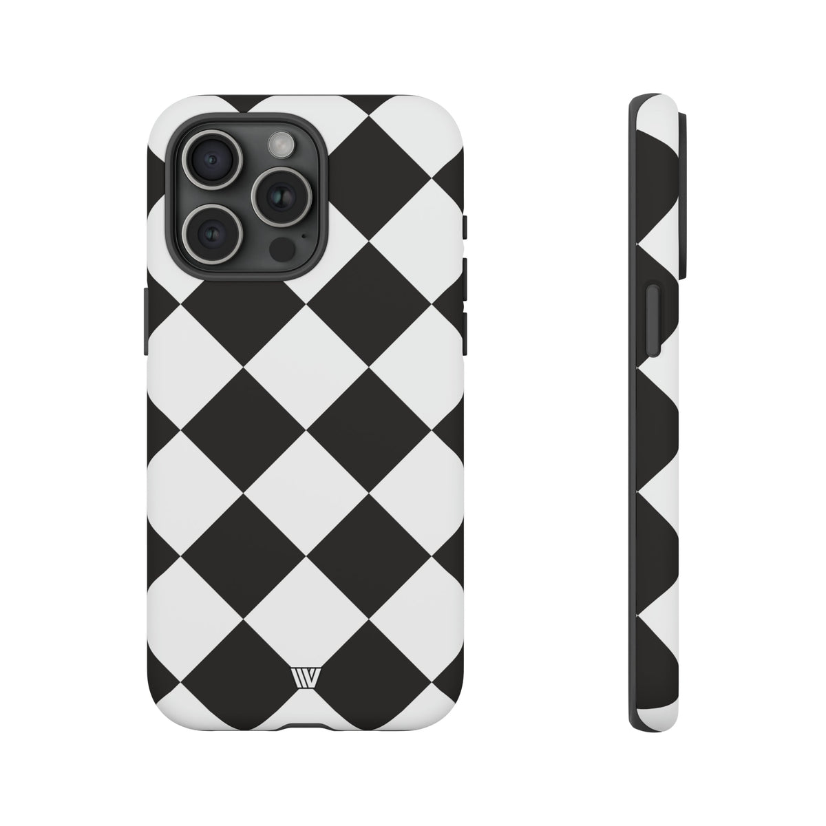 Black & White Diamond Tough Phone Case Dual-layer Protection
