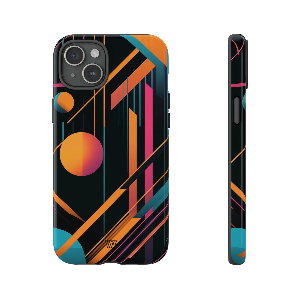 Tough Phone Case Dual-Layer Impact Resistant BOLD RETRO LINES