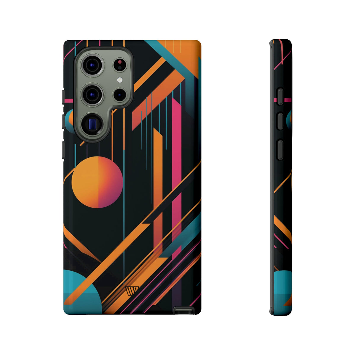 Tough Phone Case Dual-Layer Impact Resistant BOLD RETRO LINES