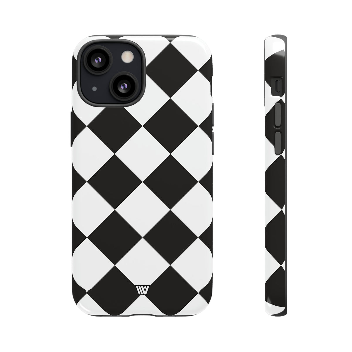 Black & White Diamond Tough Phone Case Dual-layer Protection
