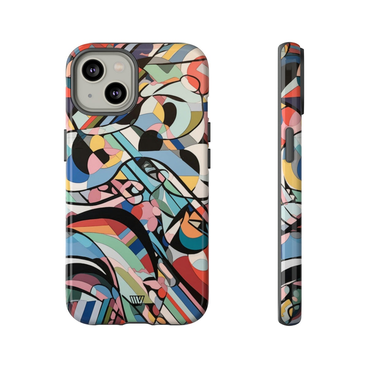 Abstract Mural Tough Phone Case Dual-Layer Protection
