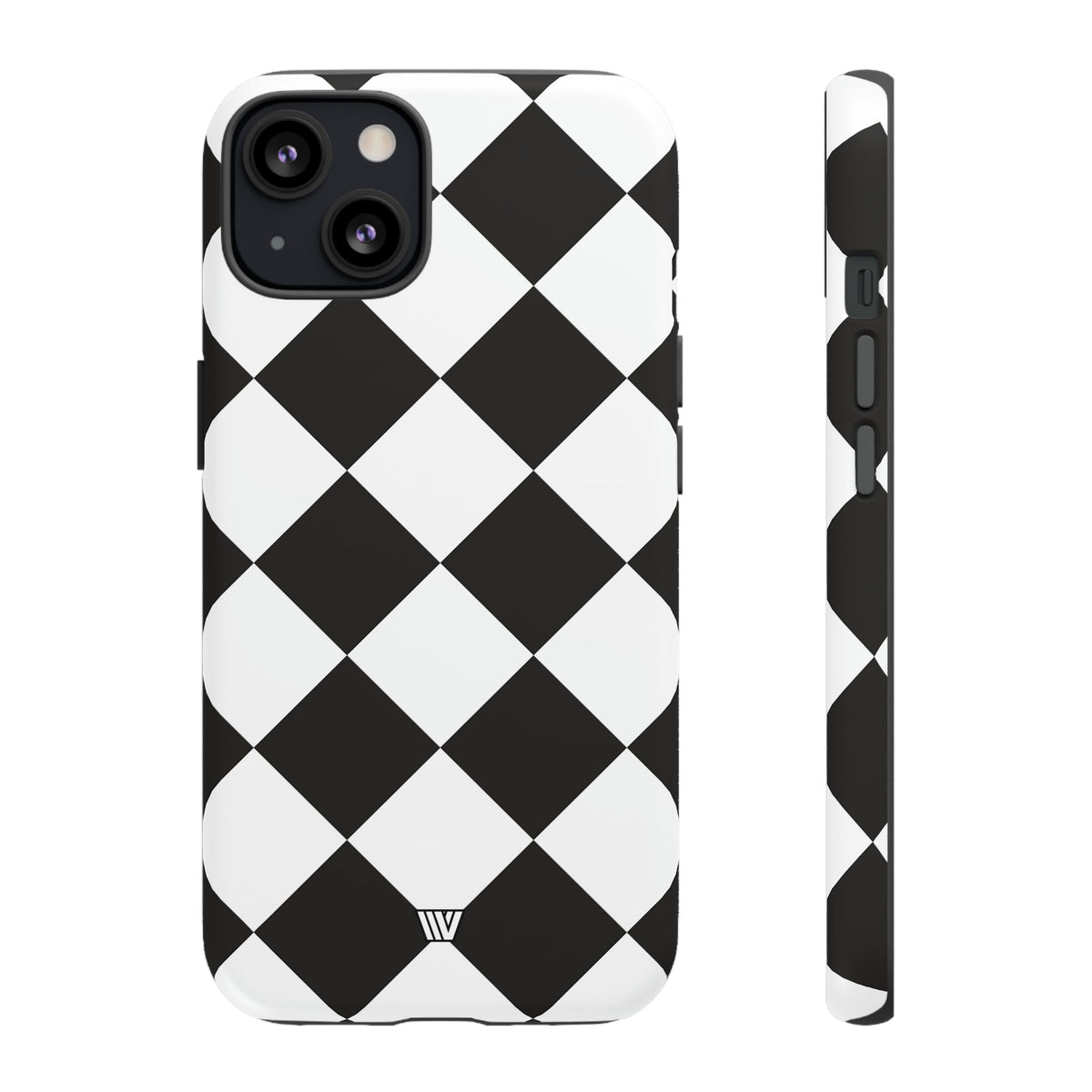 Black & White Diamond Tough Phone Case Dual-layer Protection