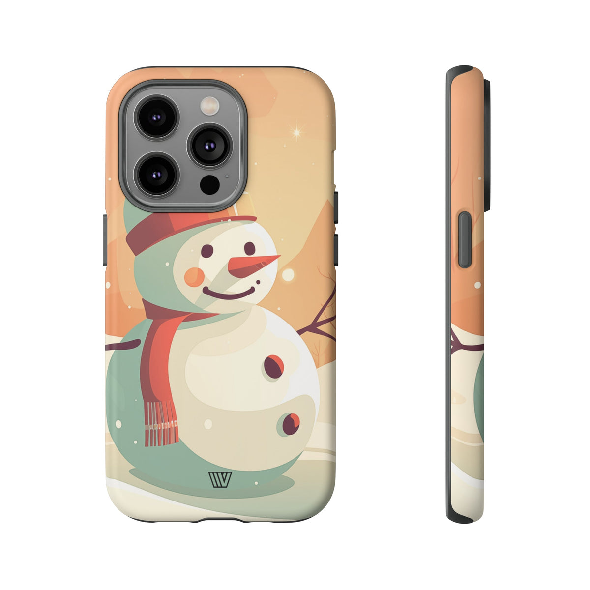 Tough Phone Case Impact Resistant Polycarbonate Dual-Layer SUNSET SNOWMAN