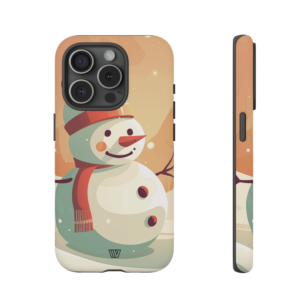 Tough Phone Case Impact Resistant Polycarbonate Dual-Layer SUNSET SNOWMAN
