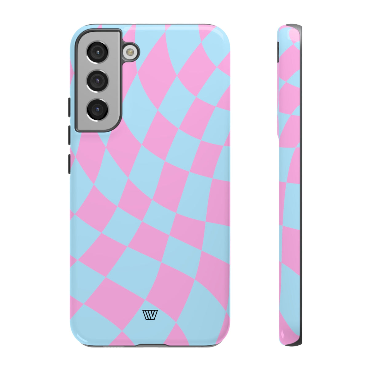 Blue Pink Curvy Checkerboard Tough Phone Case Trovvve