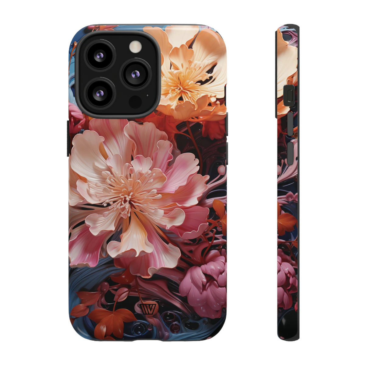 Paint Swirl Flowers Tough Phone Case
