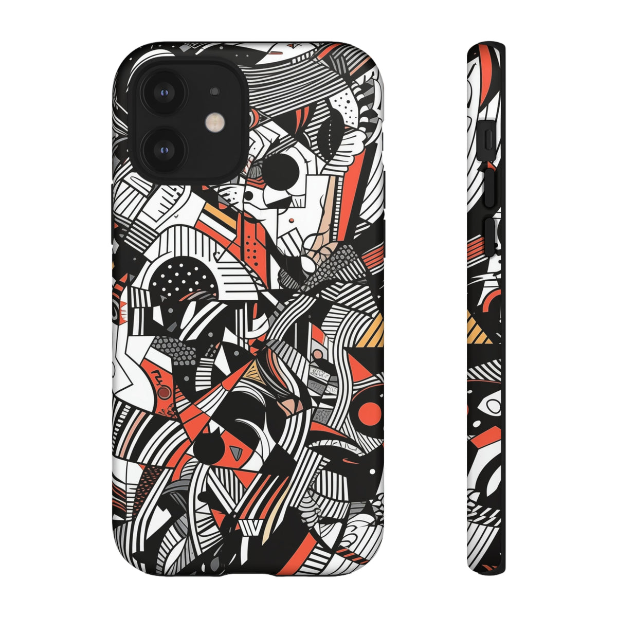 Abstract Doodle Tough Phone Case Dual-Layer Protection