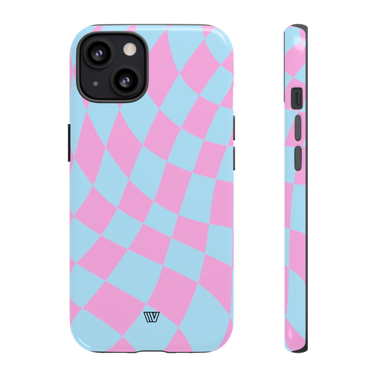 Blue Pink Curvy Checkerboard Tough Phone Case Trovvve