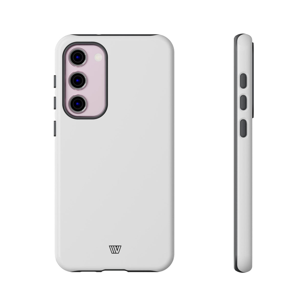 All White Tough Phone Case Protective Dual-Layer Polycarbonate Shell