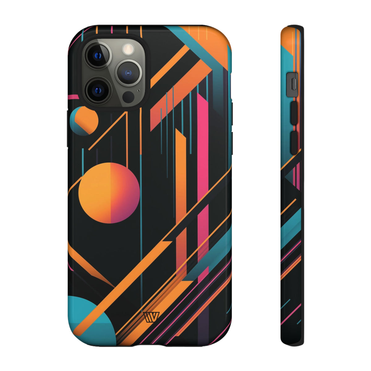 Tough Phone Case Dual-Layer Impact Resistant BOLD RETRO LINES