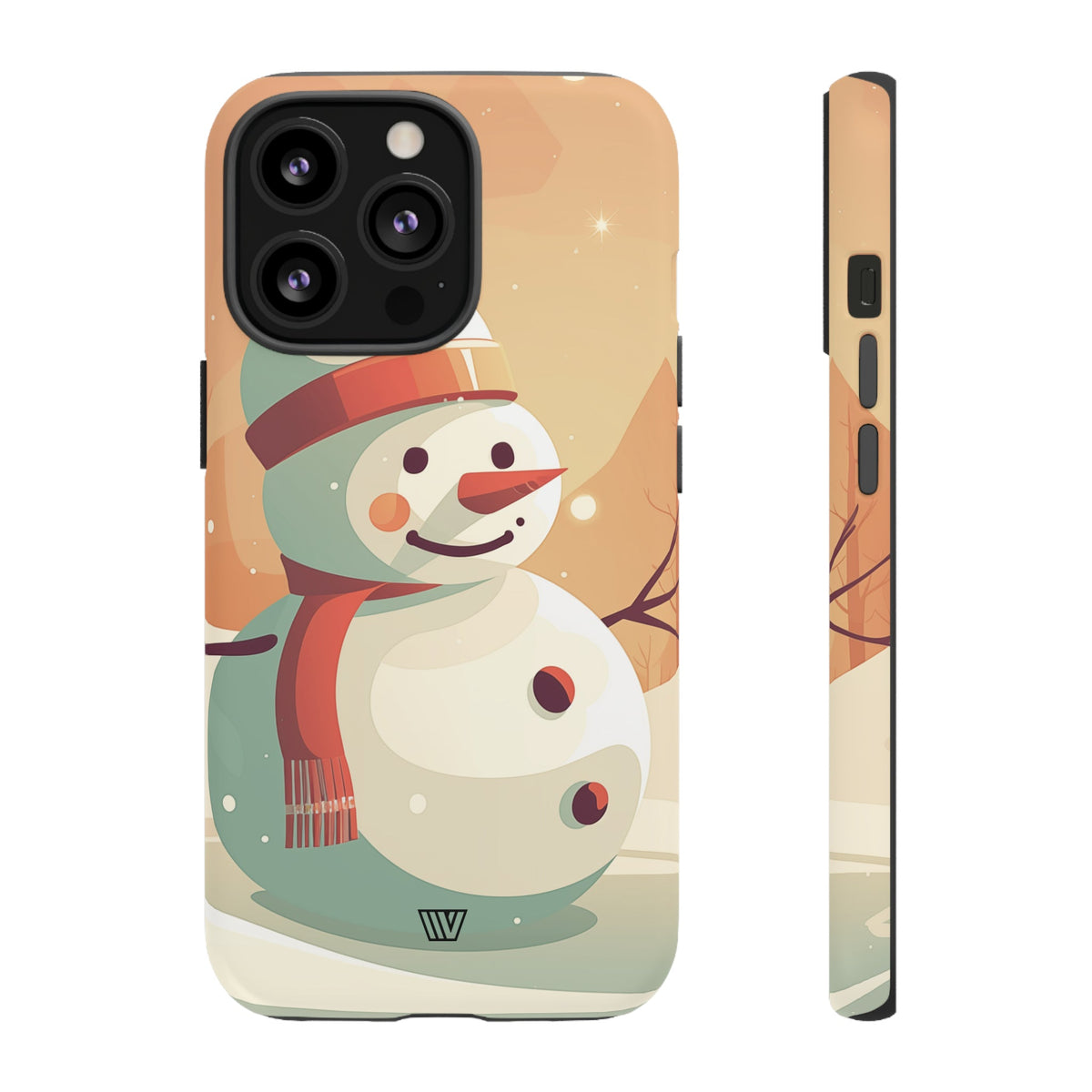 Tough Phone Case Impact Resistant Polycarbonate Dual-Layer SUNSET SNOWMAN