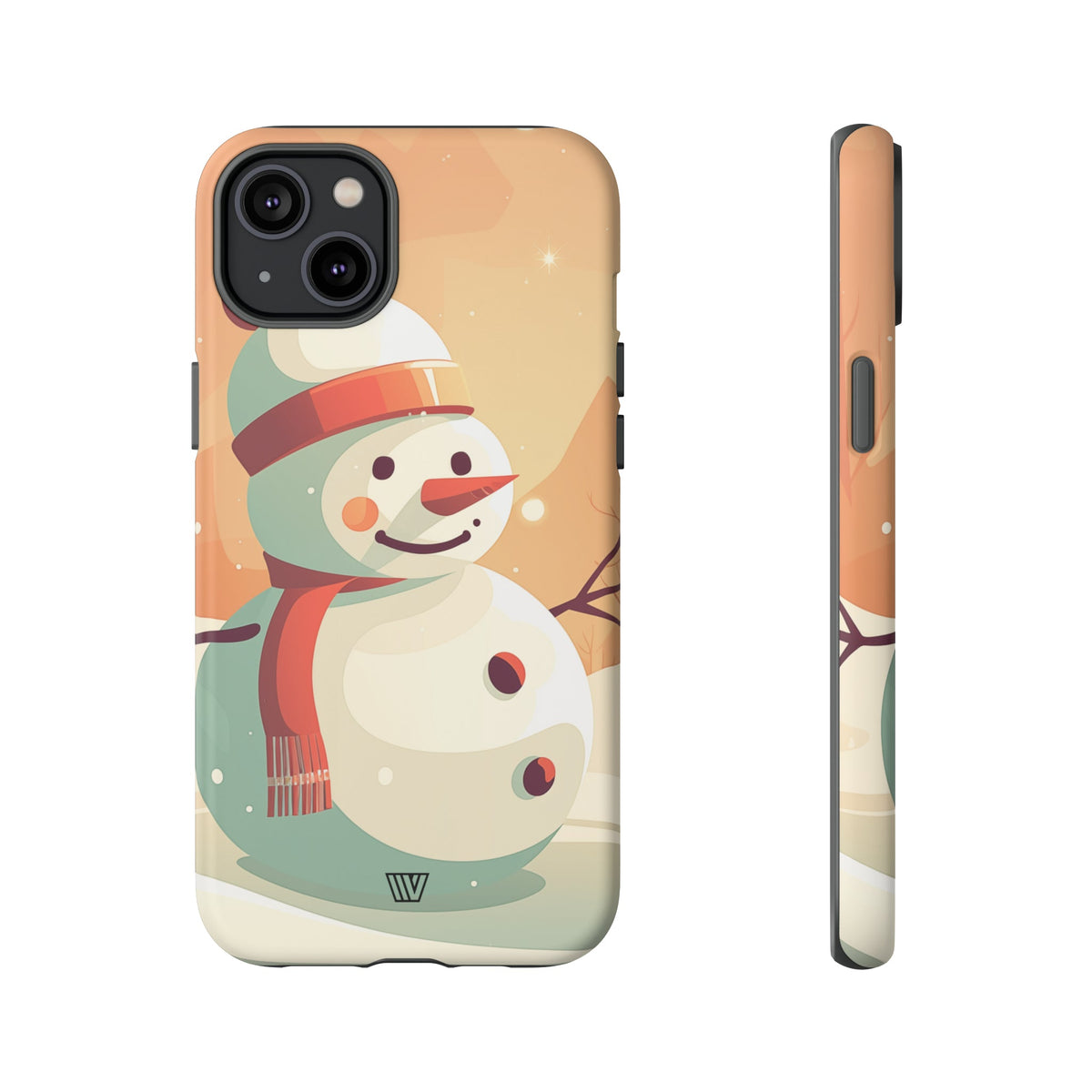 Tough Phone Case Impact Resistant Polycarbonate Dual-Layer SUNSET SNOWMAN