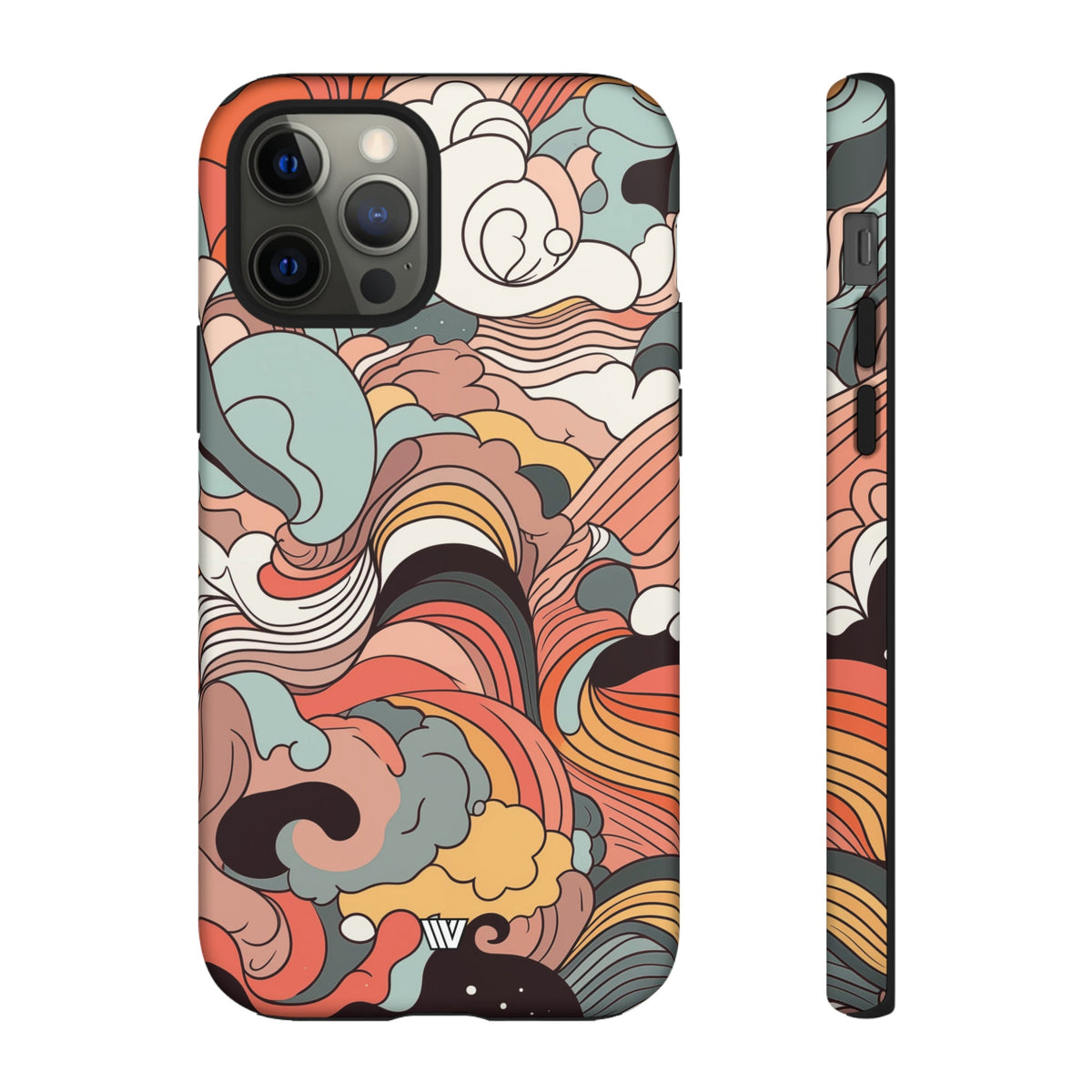 Abstract Doodle Clouds Tough Phone Case