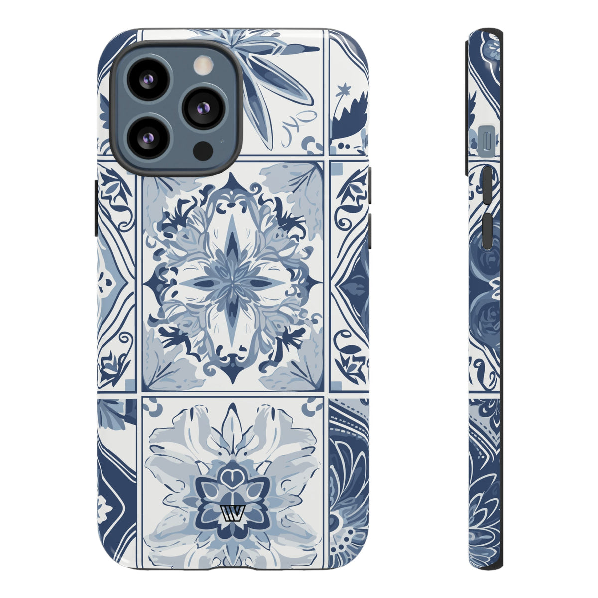 Blue White Tile Tough Impact-Resistant Phone Case