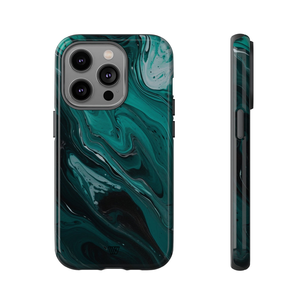 Teal Paint Swirl Tough Phone Case