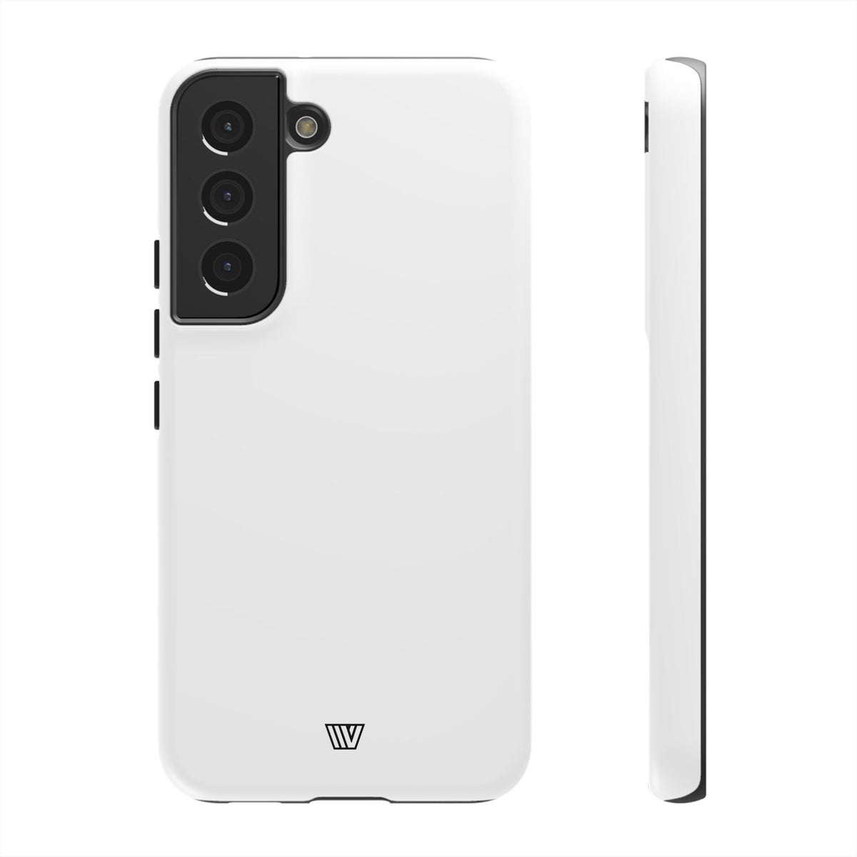All White Tough Phone Case Protective Dual-Layer Polycarbonate Shell
