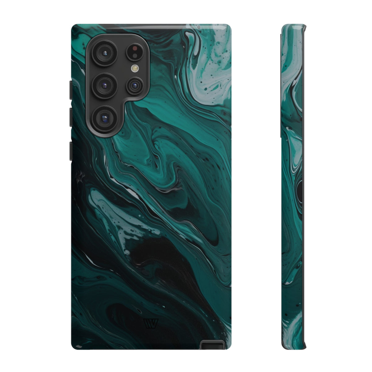 Teal Paint Swirl Tough Phone Case