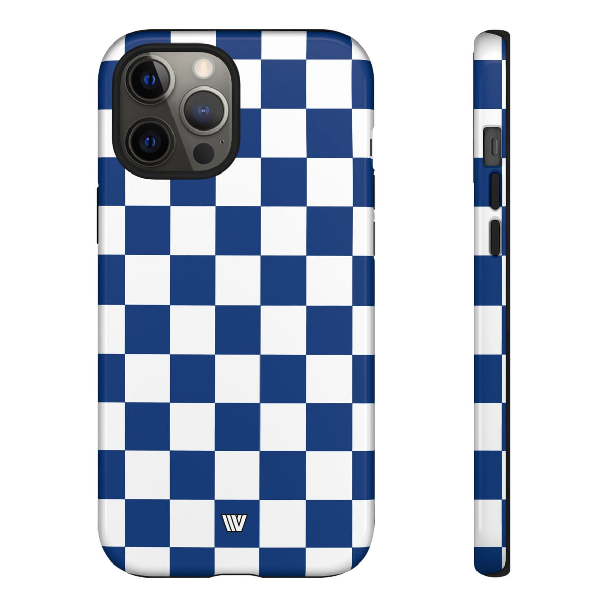 Blue White Checkerboard Tough Phone Case