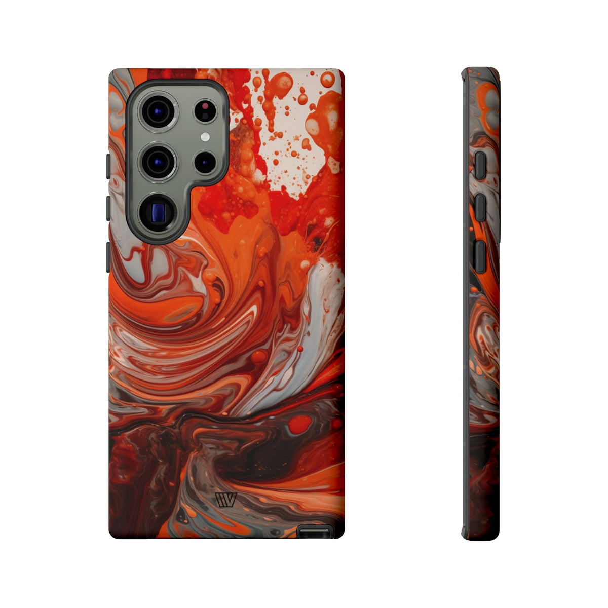White Fire Paint Swirl Tough Phone Case