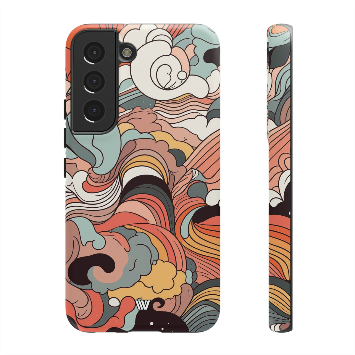 Abstract Doodle Clouds Tough Phone Case