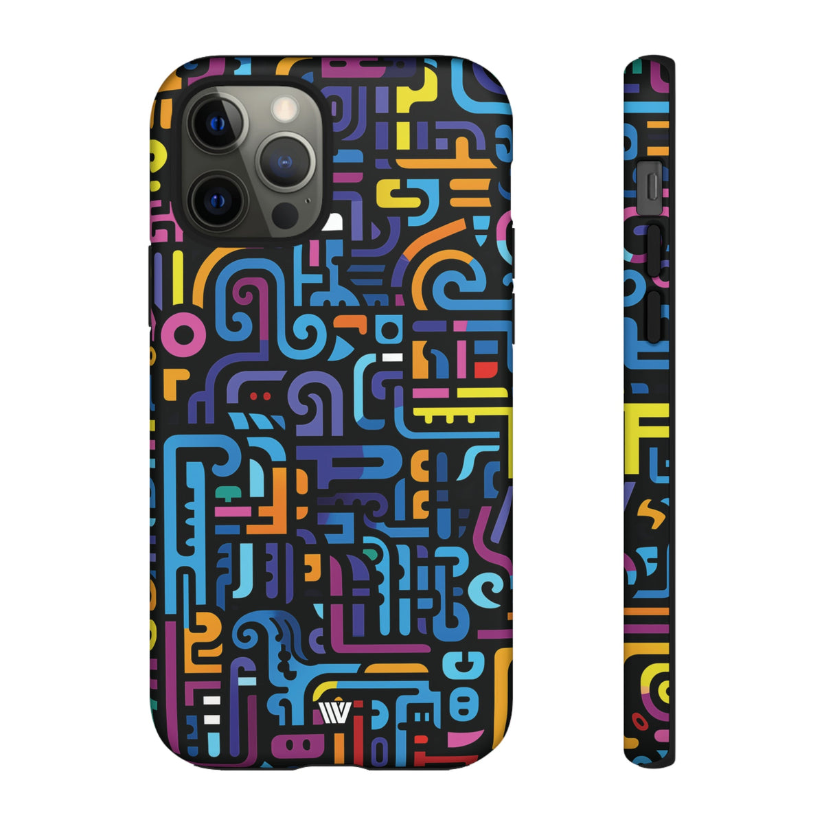 Tough Phone Case Dual-Layer Impact Resistant NEON GLYPHS