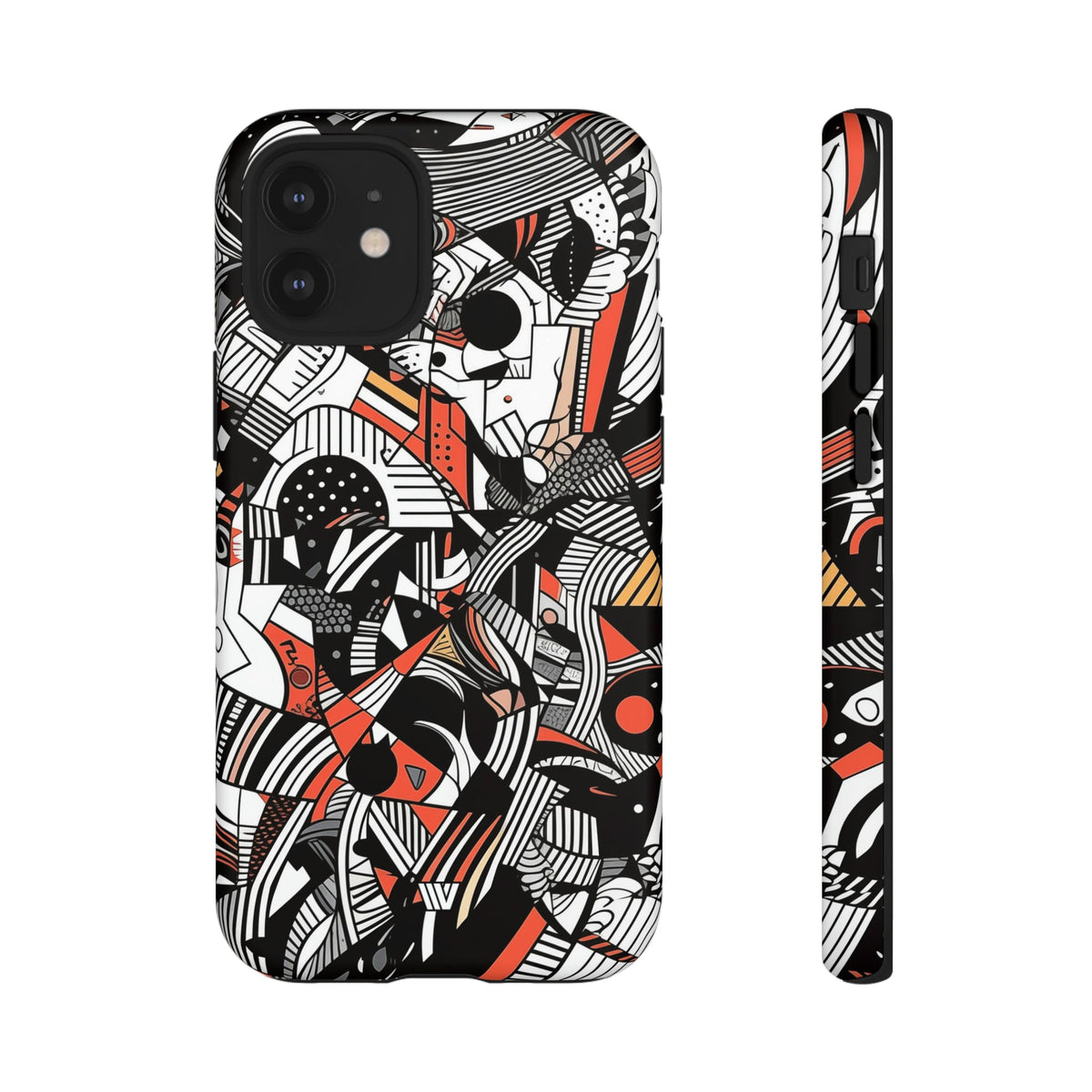 Abstract Doodle Tough Phone Case Dual-Layer Protection
