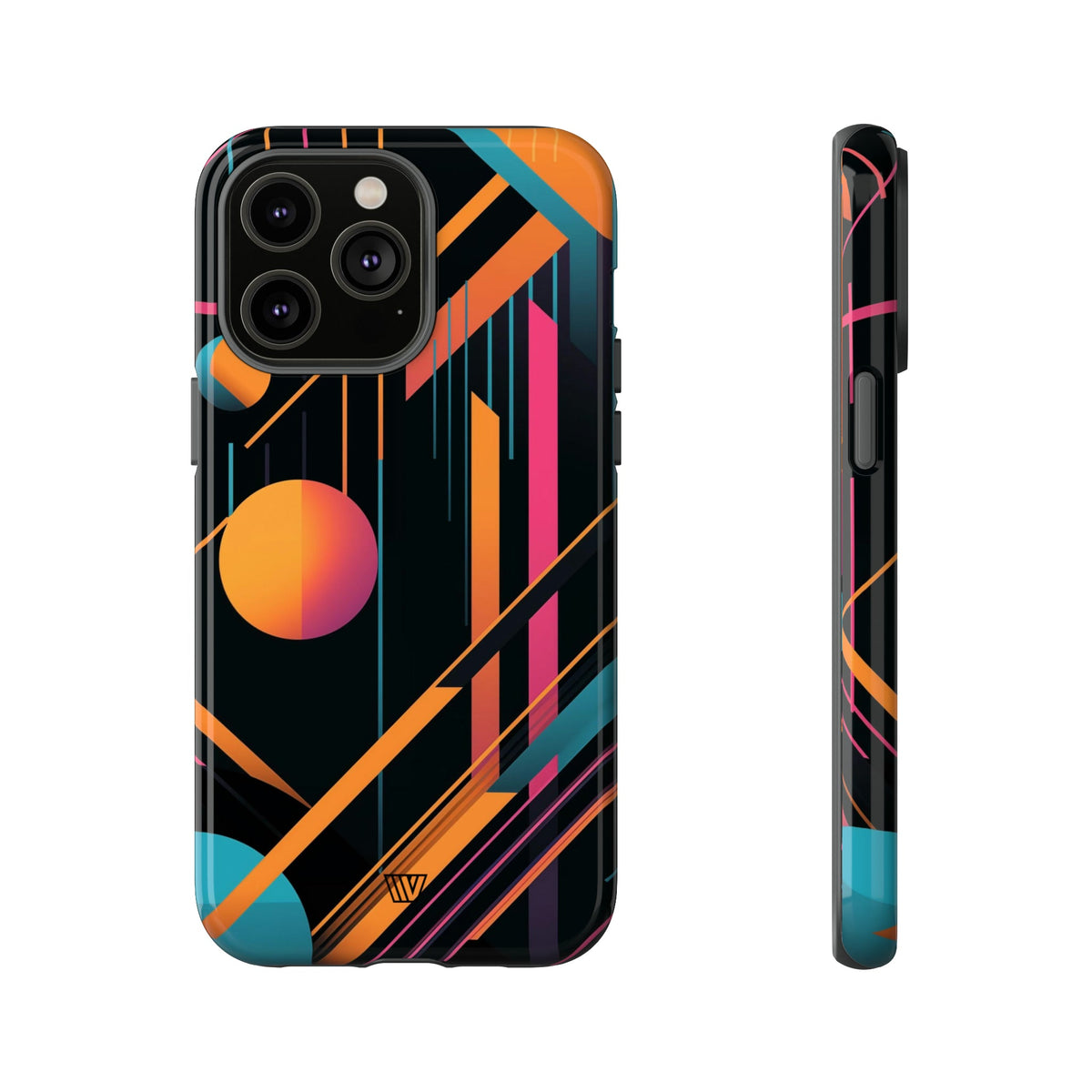 Tough Phone Case Dual-Layer Impact Resistant BOLD RETRO LINES