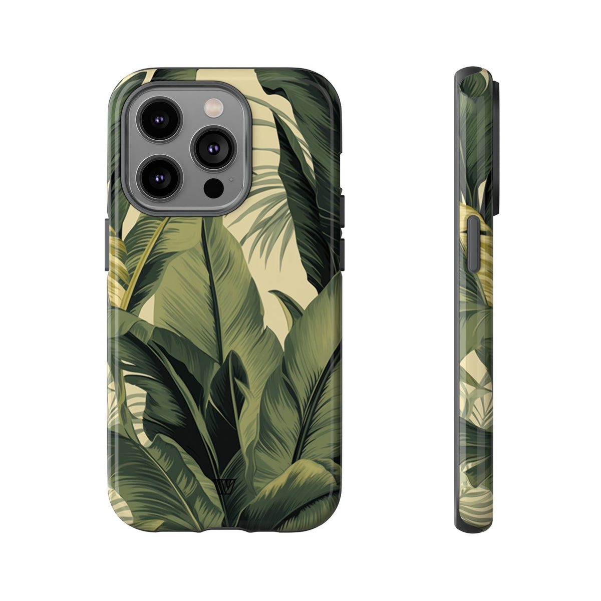 Tropical Leaves Tough Phone Case Dual-Layer Protection