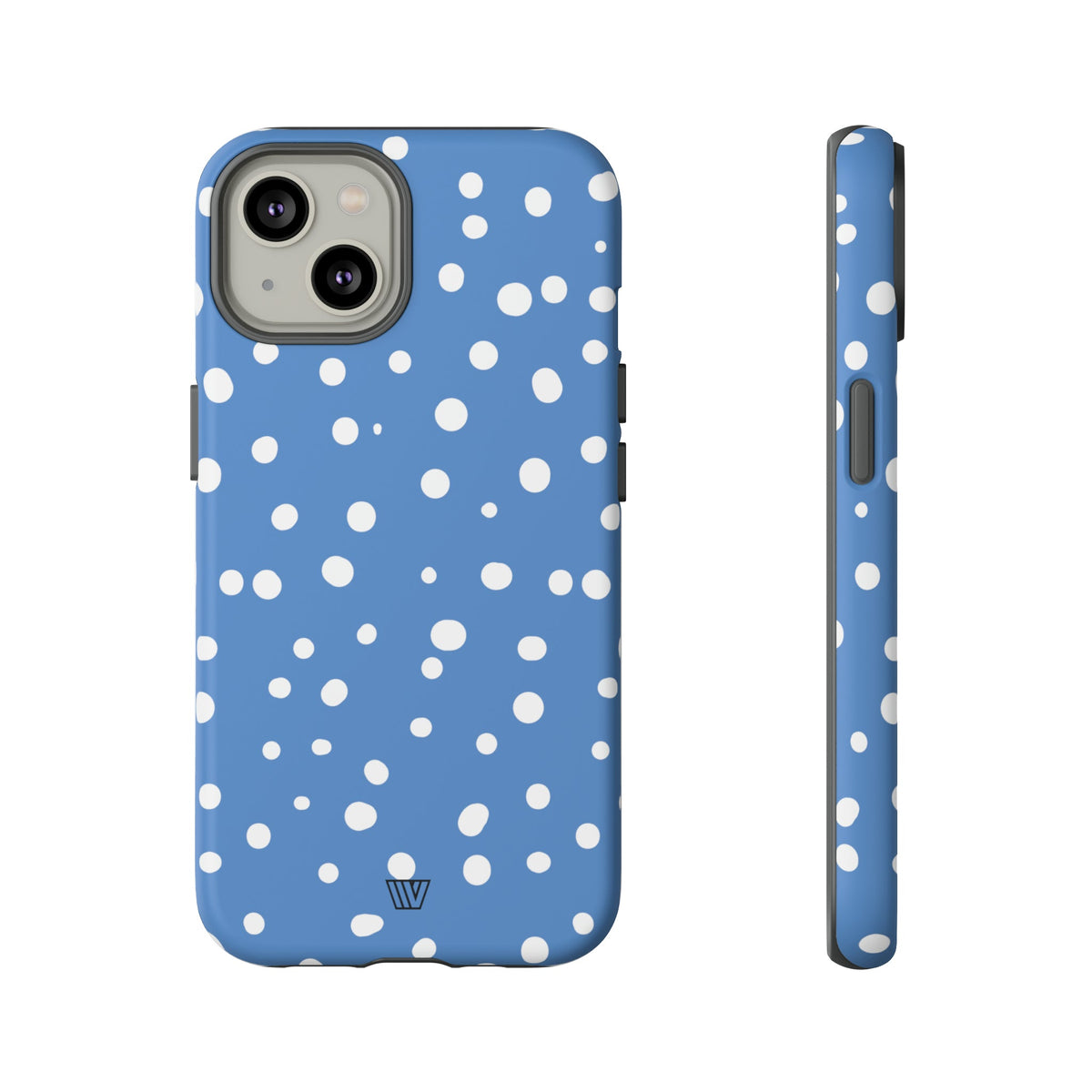 Dusty Blue Dots Tough Phone Case Dual-Layer Protection
