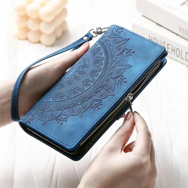 Stylish Vegan Leather Wallet Lanyard Phone Case