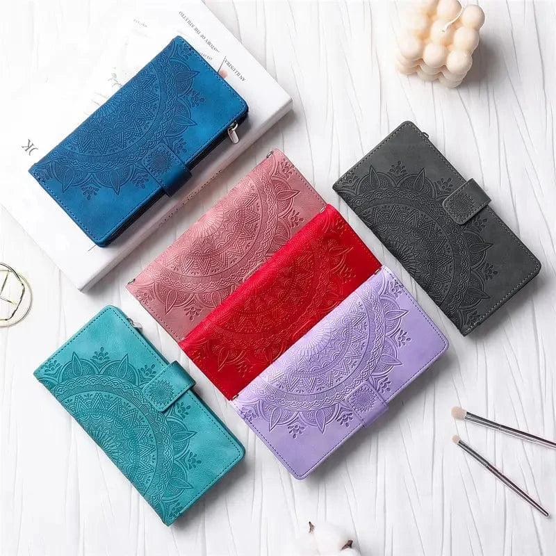 Stylish Vegan Leather Wallet Lanyard Phone Case