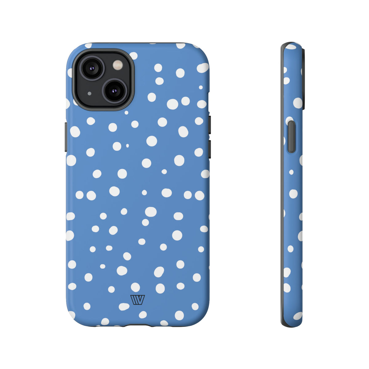 Dusty Blue Dots Tough Phone Case Dual-Layer Protection
