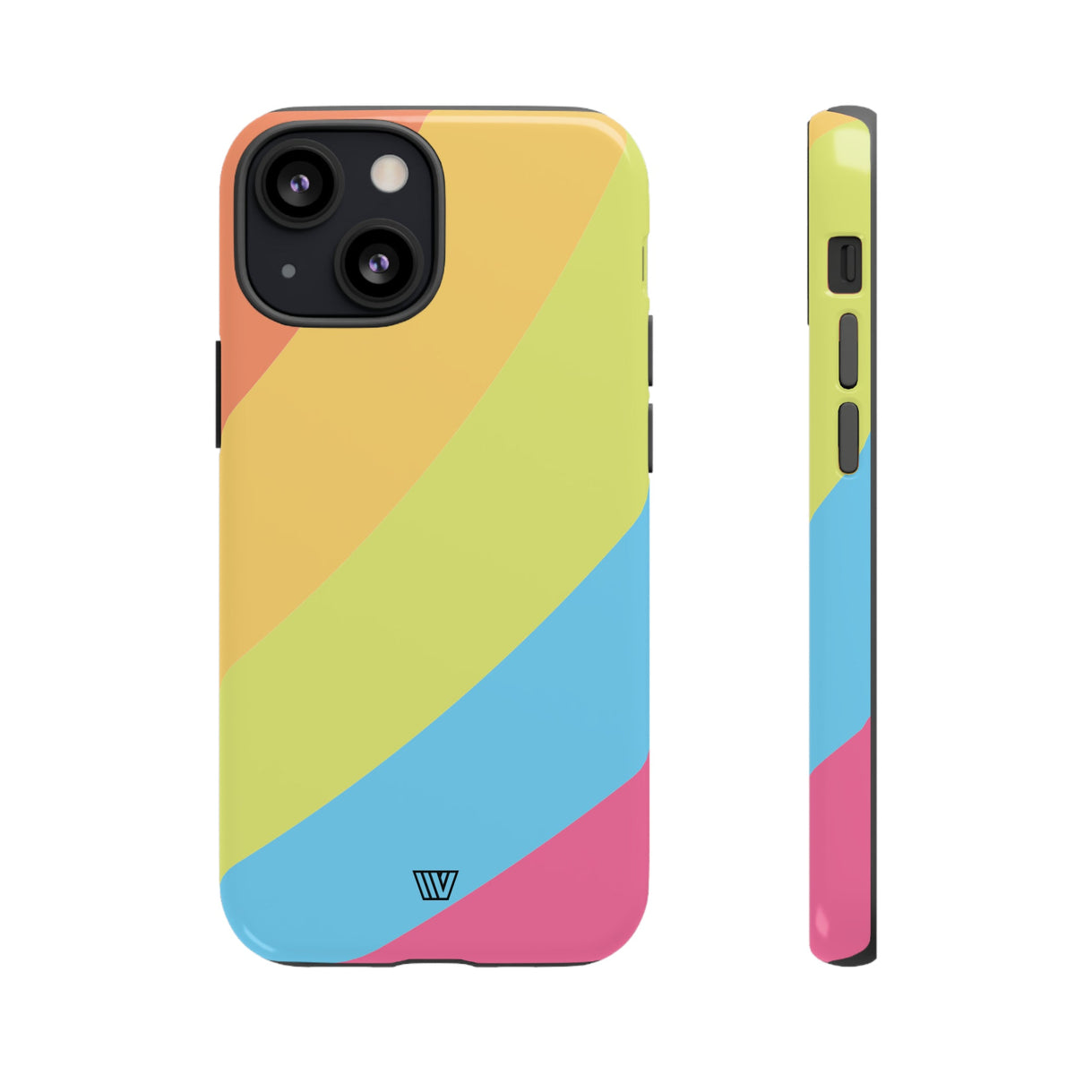 Neon Rainbow Tough Phone Case Dual-Layer Protective Shell