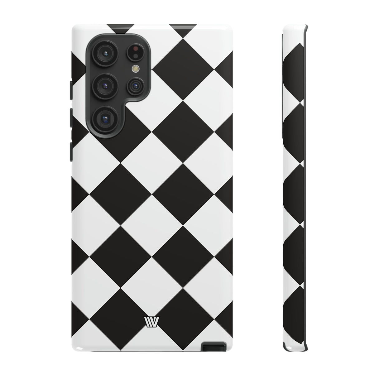 Black & White Diamond Tough Phone Case Dual-layer Protection