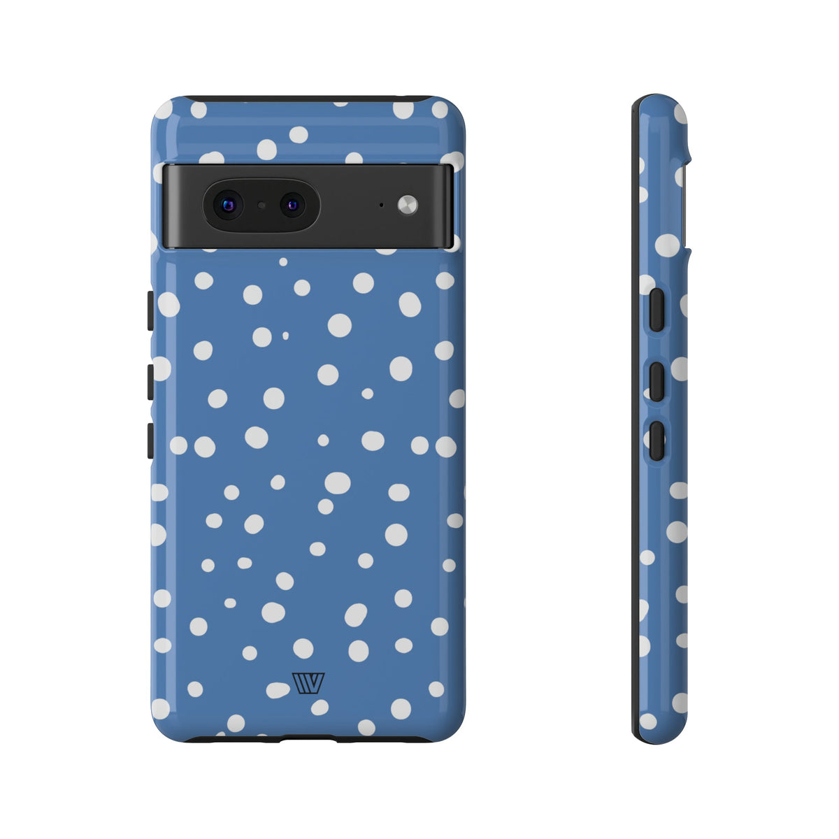 Dusty Blue Dots Tough Phone Case Dual-Layer Protection